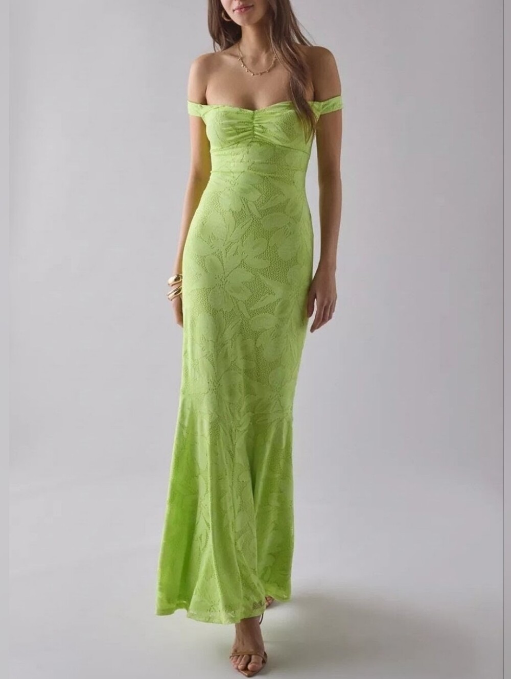 AFRM Off-Shoulder Mermaid Lace Gown